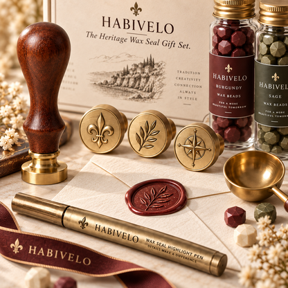 HABIVELO Heritage Wax Seal Gift Set – Vintage Sealing Kit for Letters & Gifts
