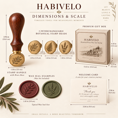 HABIVELO Botanical Brass Wax Seal Stamp – Vintage Floral Stamp