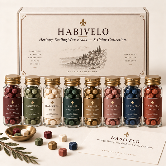 HABIVELO Heritage Sealing Wax Beads – 8 Color Vintage Collection