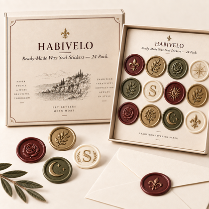 HABIVELO Ready-Made Wax Seal Stickers – 24 Pack for Invitations & Gifts