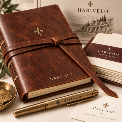 HABIVELO Keepsake Leather Journal – Vintage Refillable Writing Notebook