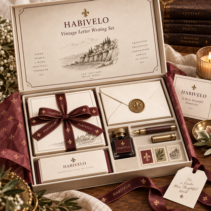 HABIVELO Vintage Letter Writing Set – Stationery Paper, Envelopes & Gift Set